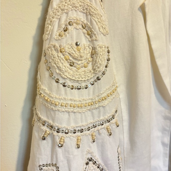 Chico's Vintage Linen Embroidered Blazer - Picture 7 of 13